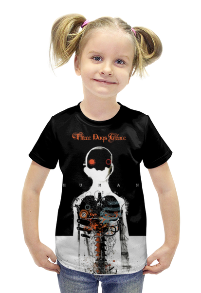 Заказать детскую футболку в Москве. Футболка с полной запечаткой для девочек Three Days Grace от inPrintio - готовые дизайны и нанесение принтов.