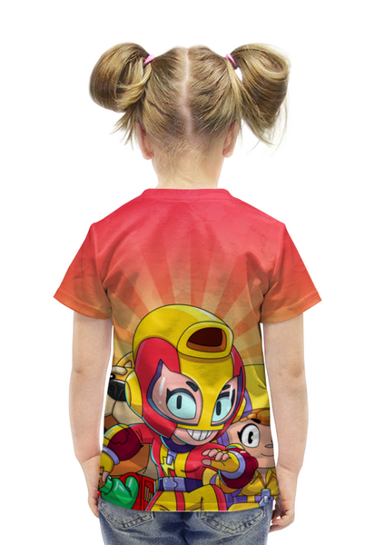 Заказать детскую футболку в Москве. Футболка с полной запечаткой для девочек BRAWL STARS MAX  от geekbox - готовые дизайны и нанесение принтов.
