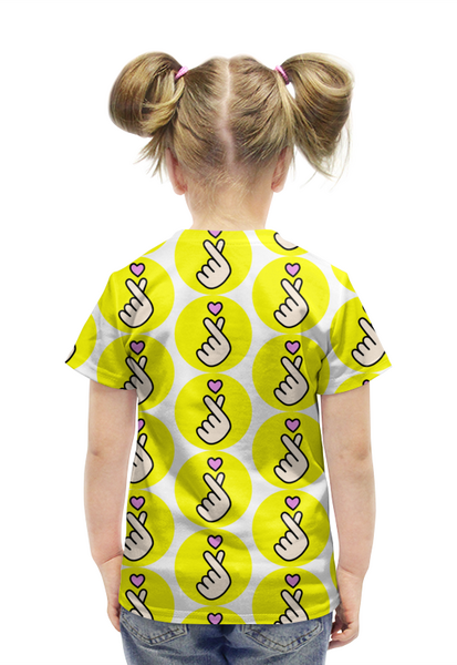 Заказать детскую футболку в Москве. Футболка с полной запечаткой для девочек Лайк Социальные сети от MariYang  - готовые дизайны и нанесение принтов.