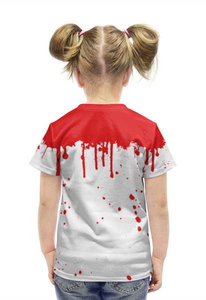 Заказать детскую футболку в Москве. Футболка с полной запечаткой для девочек КРОВЬ от weeert - готовые дизайны и нанесение принтов.