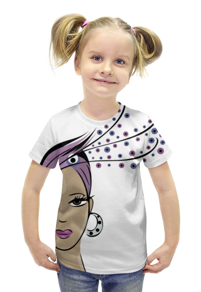 Заказать детскую футболку в Москве. Футболка с полной запечаткой для девочек Восточная девушка от irinavk - готовые дизайны и нанесение принтов.