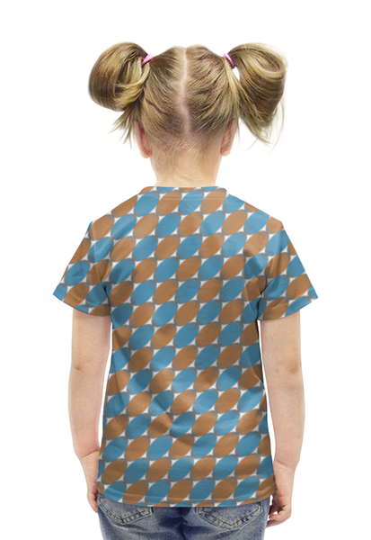 Заказать детскую футболку в Москве. Футболка с полной запечаткой для девочек Овальный узор от valezar - готовые дизайны и нанесение принтов.