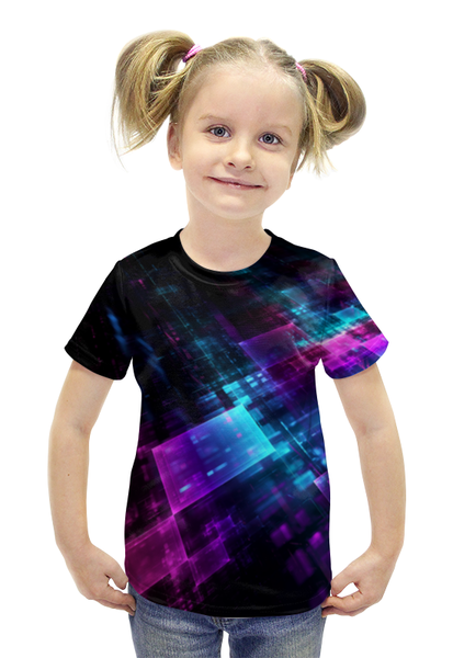Заказать детскую футболку в Москве. Футболка с полной запечаткой для девочек графика от THE_NISE  - готовые дизайны и нанесение принтов.