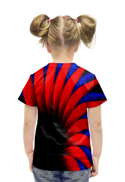 Заказать детскую футболку в Москве. Футболка с полной запечаткой для девочек Сине-красный от THE_NISE  - готовые дизайны и нанесение принтов.