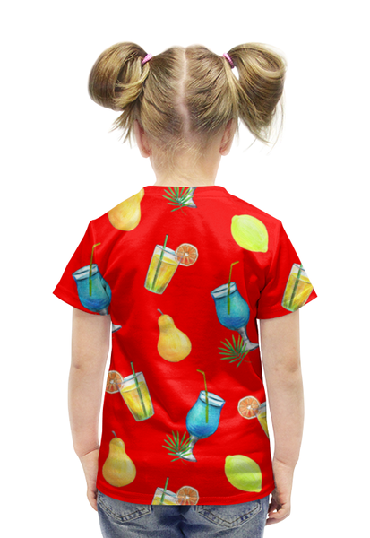 Заказать детскую футболку в Москве. Футболка с полной запечаткой для девочек коктейли от THE_NISE  - готовые дизайны и нанесение принтов.