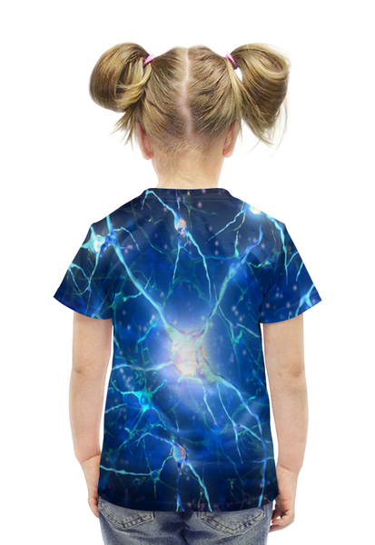 Заказать детскую футболку в Москве. Футболка с полной запечаткой для девочек Молекулы от THE_NISE  - готовые дизайны и нанесение принтов.