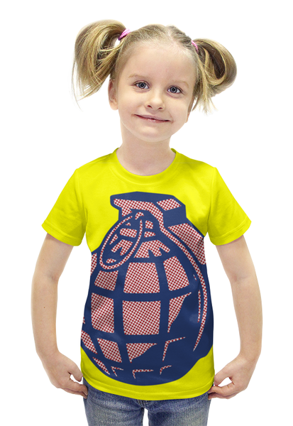 Заказать детскую футболку в Москве. Футболка с полной запечаткой для девочек Граната от scoopysmith - готовые дизайны и нанесение принтов.