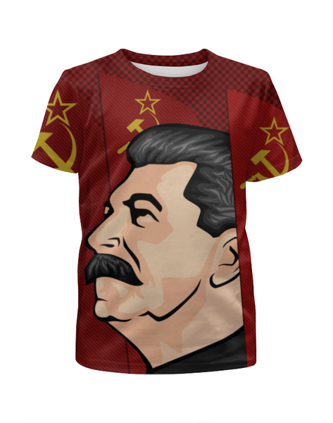 Заказать детскую футболку в Москве. Футболка с полной запечаткой для девочек Сталин от gopotol - готовые дизайны и нанесение принтов.