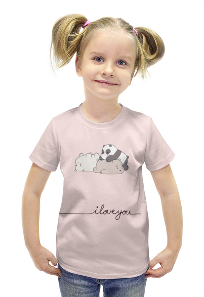 Заказать детскую футболку в Москве. Футболка с полной запечаткой для девочек Милые Медведи от MariYang  - готовые дизайны и нанесение принтов.