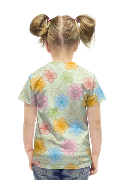 Заказать детскую футболку в Москве. Футболка с полной запечаткой для девочек Лютики-цветочки от Виктор Гришин - готовые дизайны и нанесение принтов.