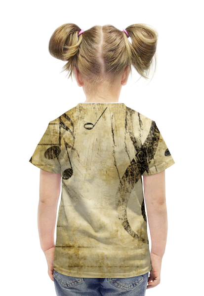 Заказать детскую футболку в Москве. Футболка с полной запечаткой для девочек Клавиши  от ПРИНТЫ ПЕЧАТЬ  - готовые дизайны и нанесение принтов.