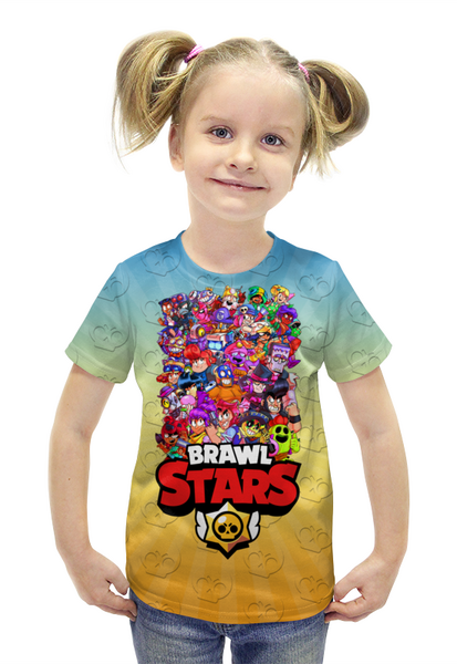 Заказать детскую футболку в Москве. Футболка с полной запечаткой для девочек Brawl Stars от balden - готовые дизайны и нанесение принтов.