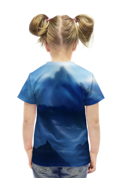 Заказать детскую футболку в Москве. Футболка с полной запечаткой для девочек Skiing от Илья Щеблецов - готовые дизайны и нанесение принтов.