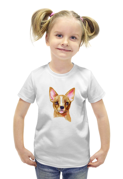Заказать детскую футболку в Москве. Футболка с полной запечаткой для девочек Чихуа от THE_NISE  - готовые дизайны и нанесение принтов.