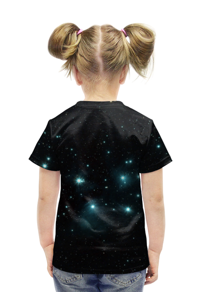 Заказать детскую футболку в Москве. Футболка с полной запечаткой для девочек Звездное скопление от Niq=D - готовые дизайны и нанесение принтов.