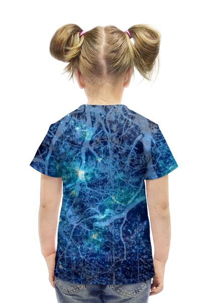 Заказать детскую футболку в Москве. Футболка с полной запечаткой для девочек "Звездный лес" от Максим Кашин - готовые дизайны и нанесение принтов.