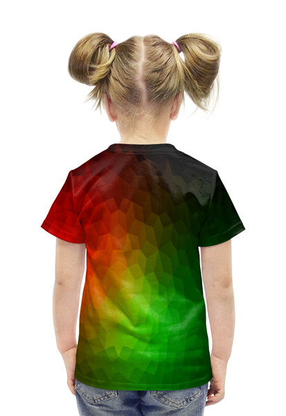 Заказать детскую футболку в Москве. Футболка с полной запечаткой для девочек Цветная абстракция от THE_NISE  - готовые дизайны и нанесение принтов.