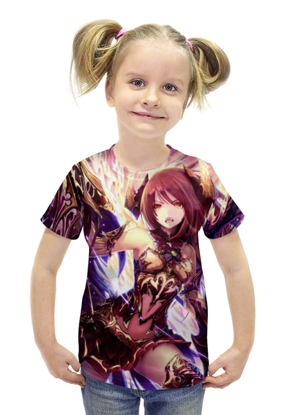 Заказать детскую футболку в Москве. Футболка с полной запечаткой для девочек Аниме от ШИНОБИ - готовые дизайны и нанесение принтов.