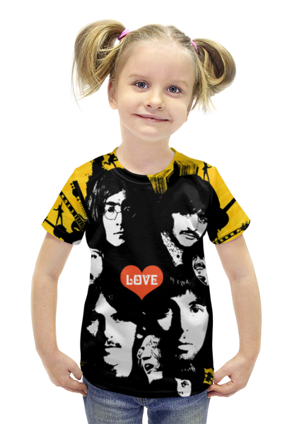 Заказать детскую футболку в Москве. Футболка с полной запечаткой для девочек The Beatles от aleks_say - готовые дизайны и нанесение принтов.