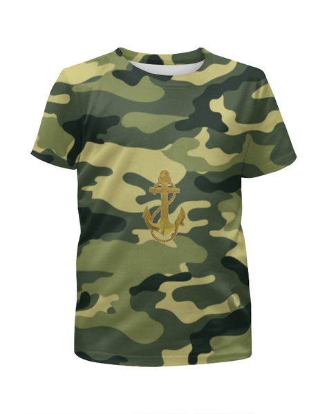 Заказать детскую футболку в Москве. Футболка с полной запечаткой для девочек Военно морской флот  от EDJEY  - готовые дизайны и нанесение принтов.