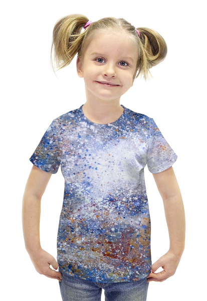 Заказать детскую футболку в Москве. Футболка с полной запечаткой для девочек Магелланово облако 1 от Люся Чарская - готовые дизайны и нанесение принтов.