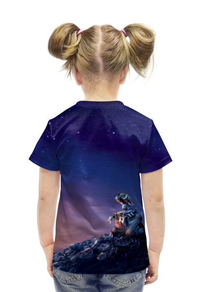 Заказать детскую футболку в Москве. Футболка с полной запечаткой для девочек WALL-E от skynatural - готовые дизайны и нанесение принтов.