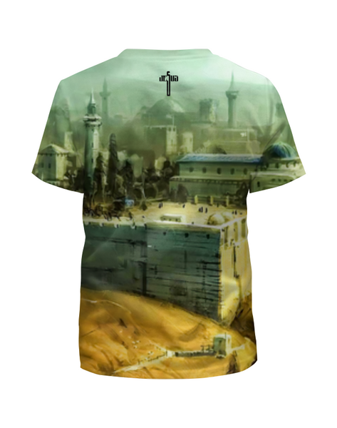 Заказать детскую футболку в Москве. Футболка с полной запечаткой для девочек ✞ JESUS · Jerusalem ✞ от balden - готовые дизайны и нанесение принтов.