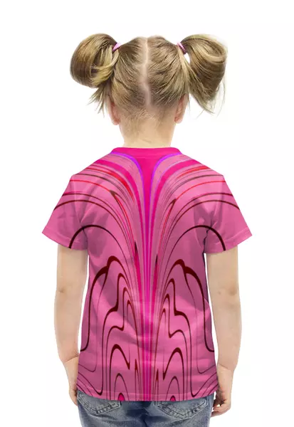 Заказать детскую футболку в Москве. Футболка с полной запечаткой для девочек Розовые волны от Alexey Evsyunin - готовые дизайны и нанесение принтов.