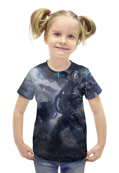 Заказать детскую футболку в Москве. Футболка с полной запечаткой для девочек Инопланетный солдат от aleks_say - готовые дизайны и нанесение принтов.