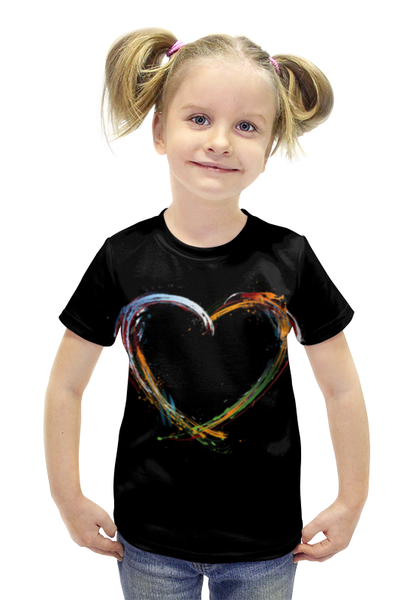 Заказать детскую футболку в Москве. Футболка с полной запечаткой для девочек Любовь от Andrew Zaycev - готовые дизайны и нанесение принтов.