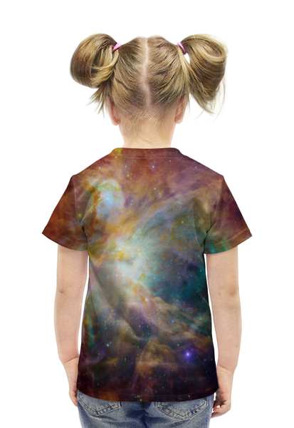 Заказать детскую футболку в Москве. Футболка с полной запечаткой для девочек Космические краски от THE_NISE  - готовые дизайны и нанесение принтов.