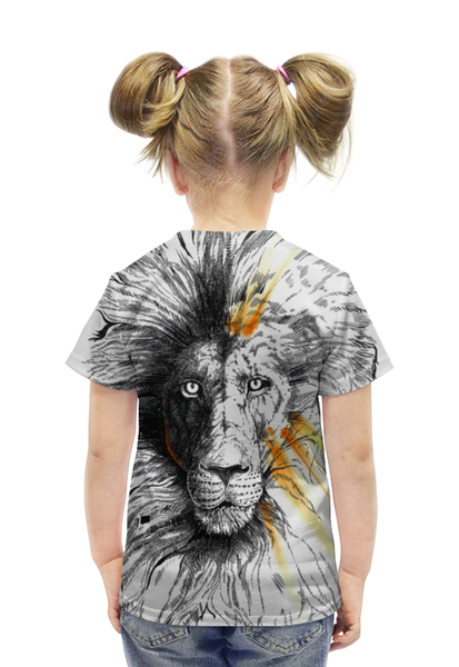 Заказать детскую футболку в Москве. Футболка с полной запечаткой для девочек the Lion от adelpo - готовые дизайны и нанесение принтов.