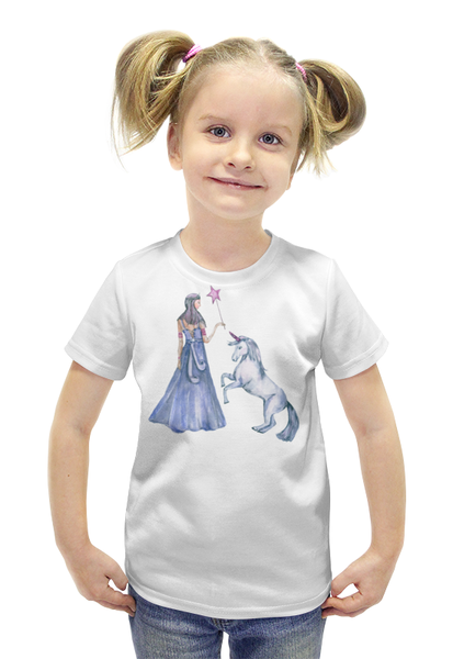 Заказать детскую футболку в Москве. Футболка с полной запечаткой для девочек Волшебная палочка  от juliafast77 - готовые дизайны и нанесение принтов.