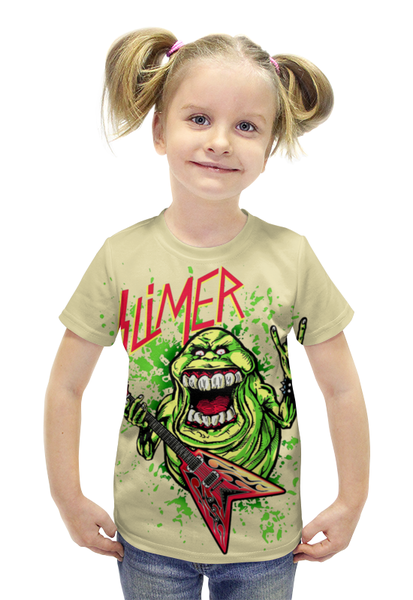 Заказать детскую футболку в Москве. Футболка с полной запечаткой для девочек Лизун/Slayer от Leichenwagen - готовые дизайны и нанесение принтов.