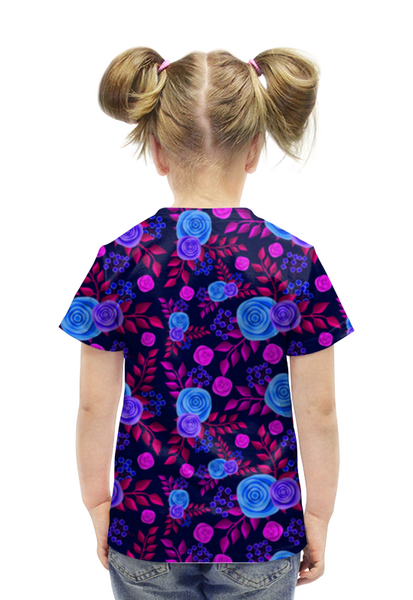 Заказать детскую футболку в Москве. Футболка с полной запечаткой для девочек Розы Цветы от MariYang  - готовые дизайны и нанесение принтов.