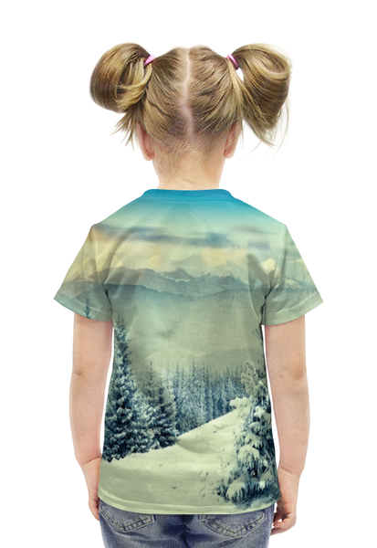 Заказать детскую футболку в Москве. Футболка с полной запечаткой для девочек Winter от THE_NISE  - готовые дизайны и нанесение принтов.