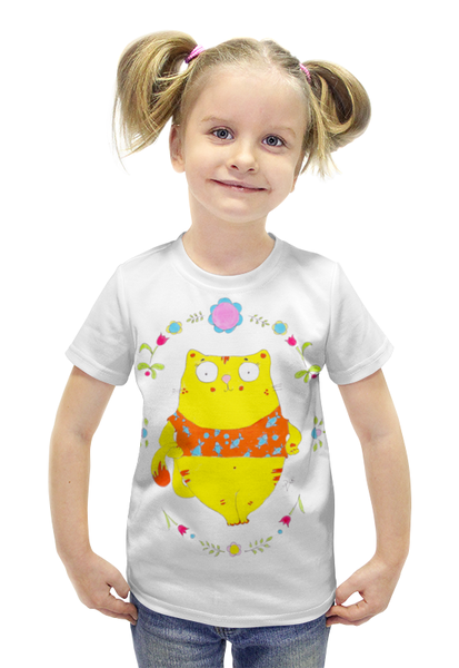 Заказать детскую футболку в Москве. Футболка с полной запечаткой для девочек На всю катушку от galkagalka - готовые дизайны и нанесение принтов.