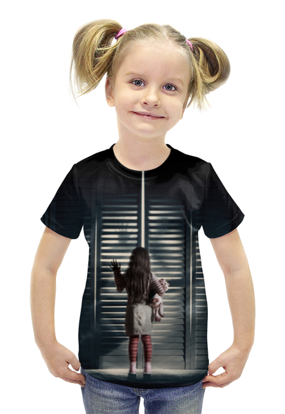 Заказать детскую футболку в Москве. Футболка с полной запечаткой для девочек Полтергейст от skynatural - готовые дизайны и нанесение принтов.