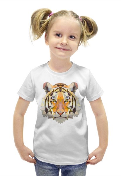 Заказать детскую футболку в Москве. Футболка с полной запечаткой для девочек Tiger от THE_NISE  - готовые дизайны и нанесение принтов.
