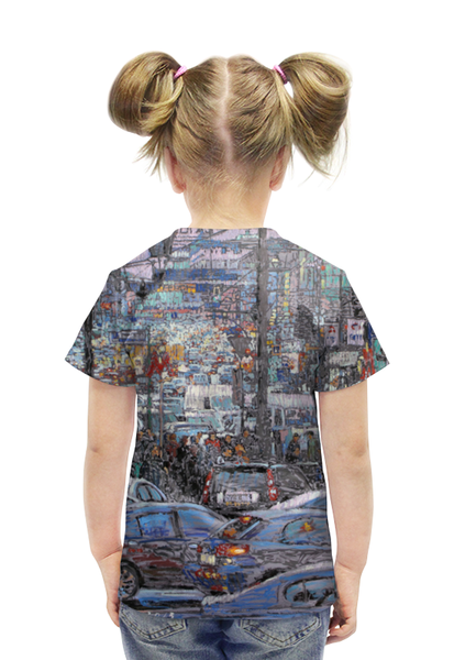 Заказать детскую футболку в Москве. Футболка с полной запечаткой для девочек Охотный ряд от Люся Чарская - готовые дизайны и нанесение принтов.