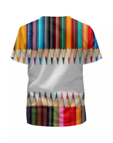 Заказать детскую футболку в Москве. Футболка с полной запечаткой для девочек Цветные карандаши от b81b@yandex.ru - готовые дизайны и нанесение принтов.