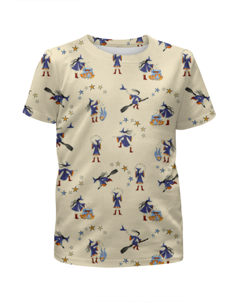 Заказать детскую футболку в Москве. Футболка с полной запечаткой для девочек ВЕСЕЛЫЕ ВЕДЬМЫ от ELENA ZHARINOVA - готовые дизайны и нанесение принтов.