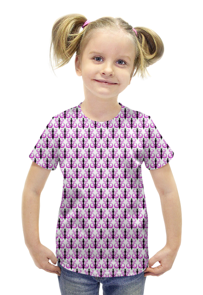 Заказать детскую футболку в Москве. Футболка с полной запечаткой для девочек бабочки от AnyM - готовые дизайны и нанесение принтов.
