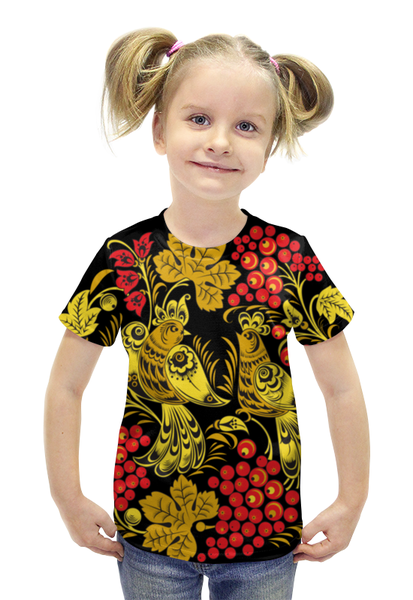 Заказать детскую футболку в Москве. Футболка с полной запечаткой для девочек Роспись от solntse - готовые дизайны и нанесение принтов.