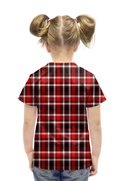 Заказать детскую футболку в Москве. Футболка с полной запечаткой для девочек Шотландка от THE_NISE  - готовые дизайны и нанесение принтов.