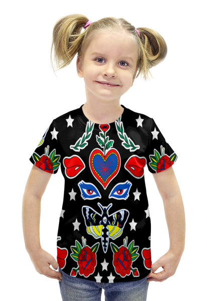 Заказать детскую футболку в Москве. Футболка с полной запечаткой для девочек Рисунки от THE_NISE  - готовые дизайны и нанесение принтов.