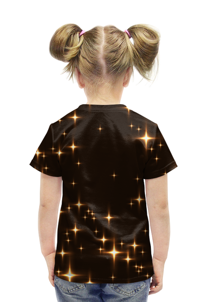 Заказать детскую футболку в Москве. Футболка с полной запечаткой для девочек Черный пес от THE_NISE  - готовые дизайны и нанесение принтов.