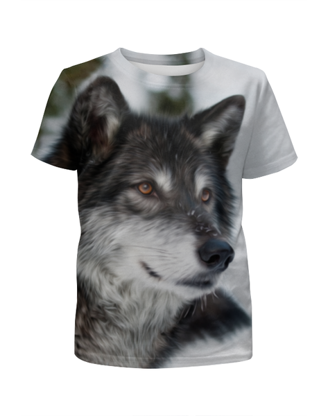 Заказать детскую футболку в Москве. Футболка с полной запечаткой для девочек Серый волк от weeert - готовые дизайны и нанесение принтов.