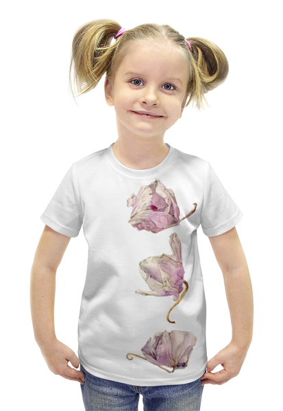 Заказать детскую футболку в Москве. Футболка с полной запечаткой для девочек орхидея высушеная Phalaenopsis от okonit - готовые дизайны и нанесение принтов.