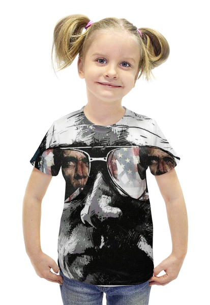 Заказать детскую футболку в Москве. Футболка с полной запечаткой для девочек Путин В.В от wolk2471 - готовые дизайны и нанесение принтов.